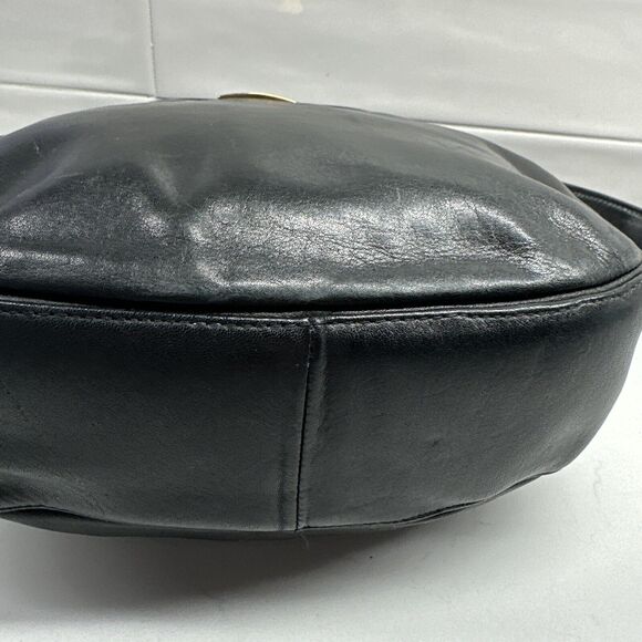 Women's PERLINA New York Black Leather Handbag Purse - Picture 11 of 16